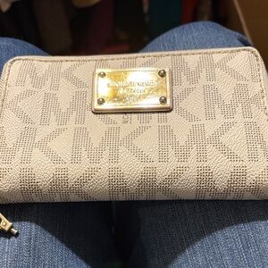Michael Kors Beige Monogram Wallet